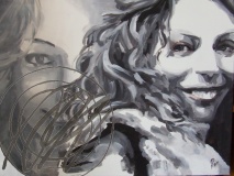 Chiara; acrilico e make up su tela 80x60cm